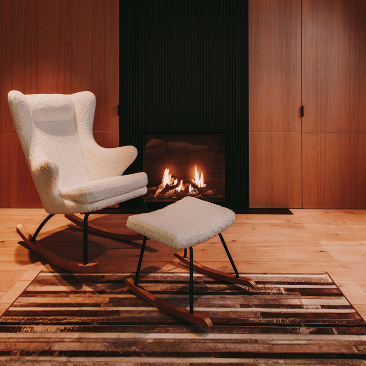 Quax Quax Mama Rocking De Lux Chair Quax Teddy White - Hola BB