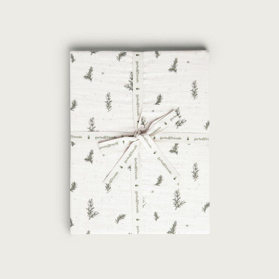 Garbo & Friends Fitted Sheet - Muslin 60x120 / Rosemary - Hola BB