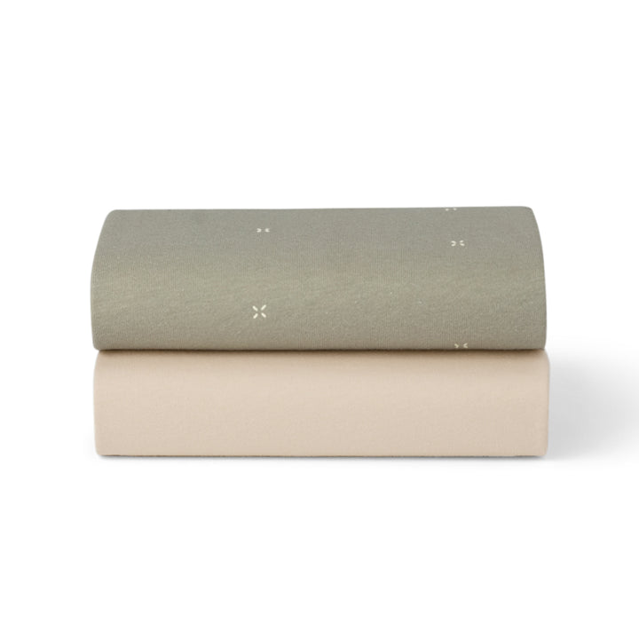 طقم من اثنتين ملاءات مطاطية - لمهد ومهد قابل للتحويل