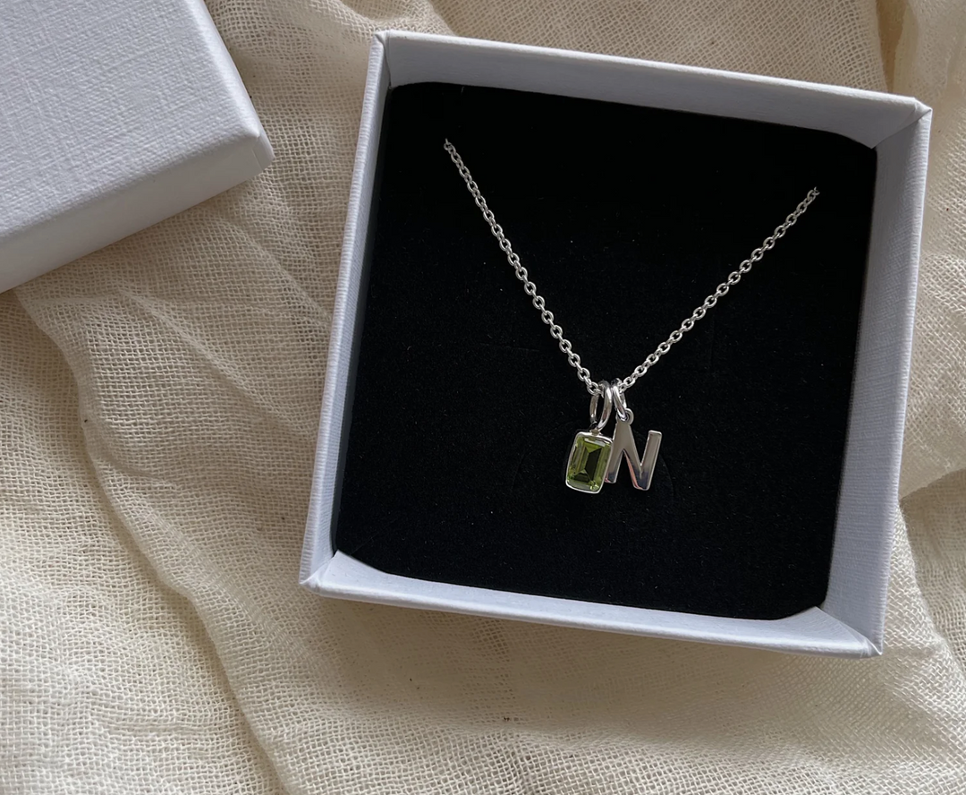 Silver Birth Stone Pendant - Multiple stones