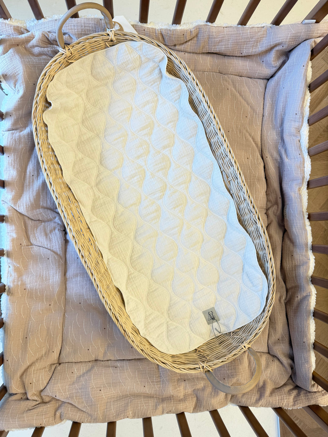 بطانة داخلية عضوية لعربة الأطفال / المهد - قطن موجي