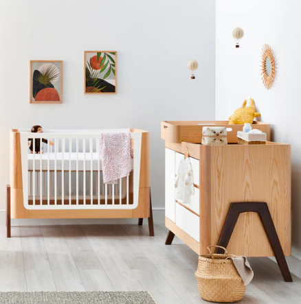 Gaia Baby Hera Dresser - Natural Ash / Walnut  - Hola BB