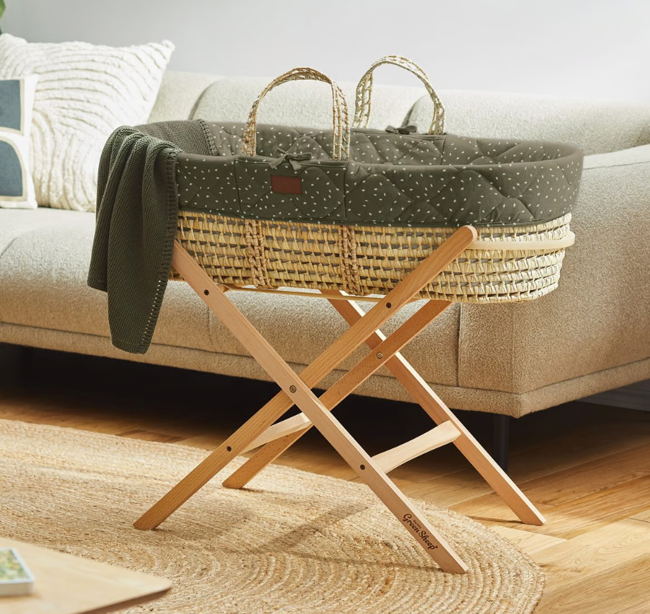 CHILDHOME Mozesmand met matras en hoes naturel en gebroken wit CHILDHOME Mozesmand met matras en hoes naturel en gebroken wit