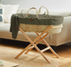 The Little Green Sheep Organic Quilted Moses Basket Set inc Natural mattress - New Edition Quilted Juniper Rice - Hola BB