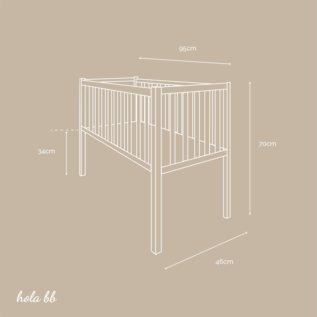 Woodies Vintage Bedside Crib  - Hola BB