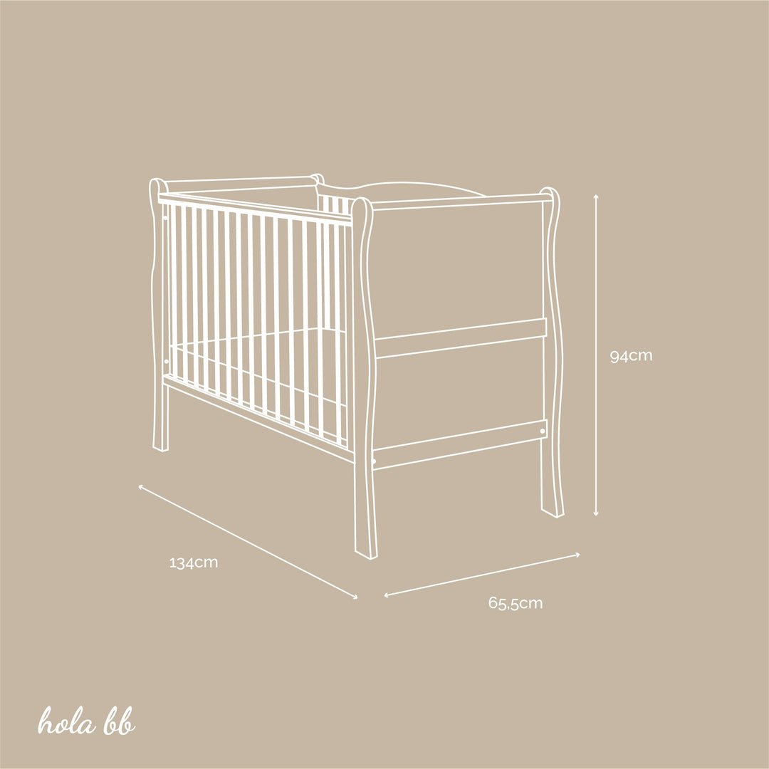 Woodies Noble Vintage Cot - White  - Hola BB