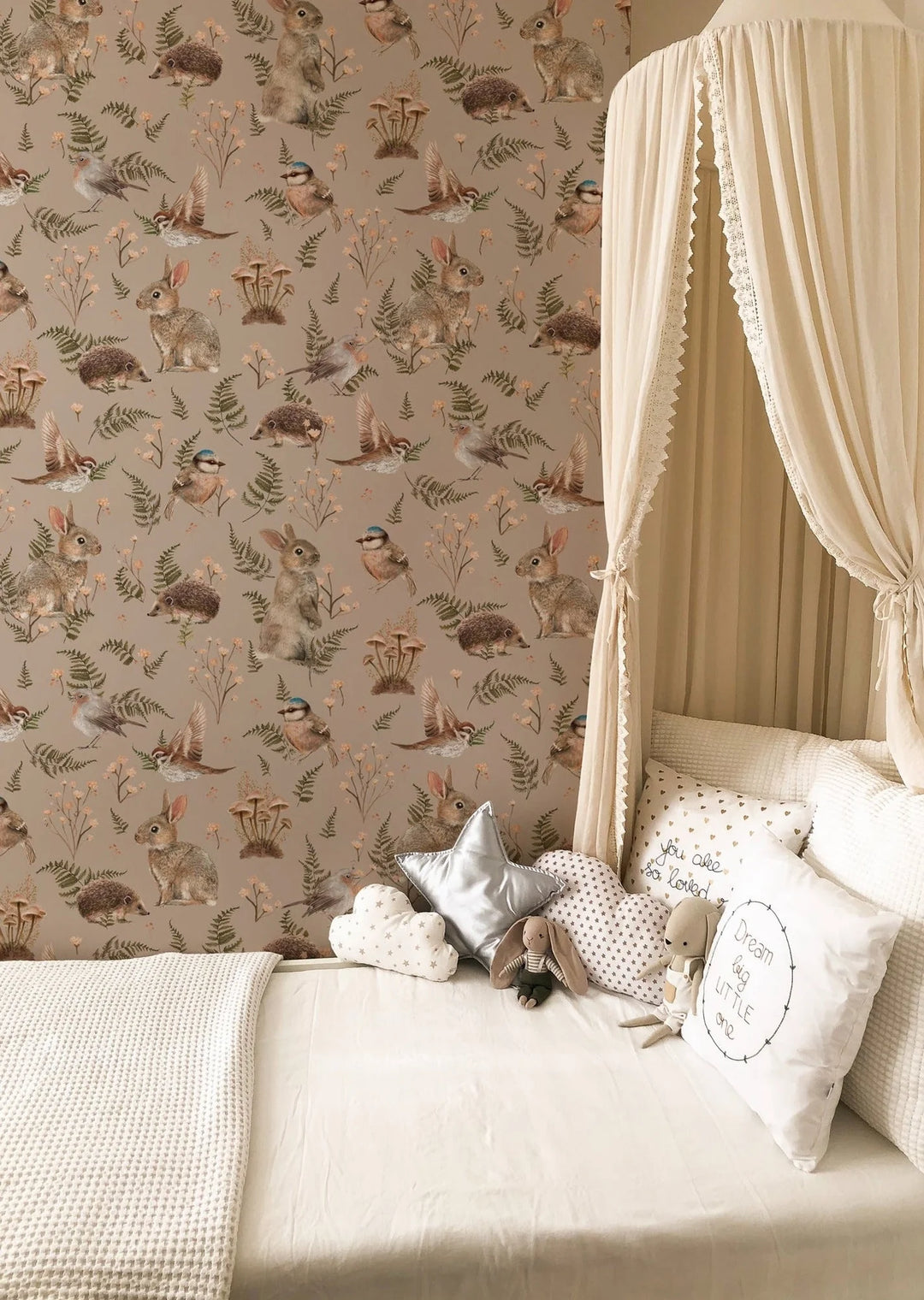 Summer Gray Birds & Bunnies Wallpaper - Hola BB