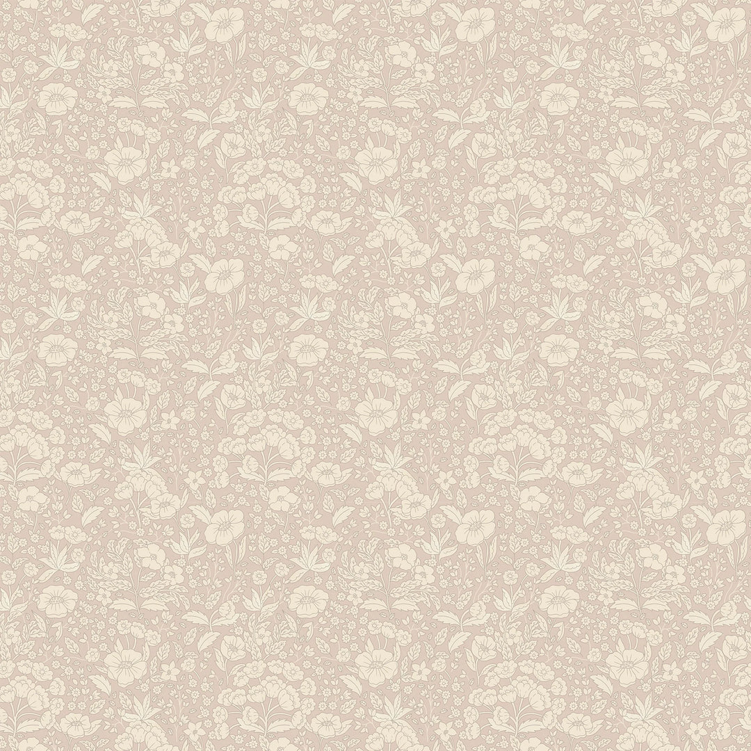 Summer Gray Doris Wallpaper Doris Dusty Pink - Hola BB
