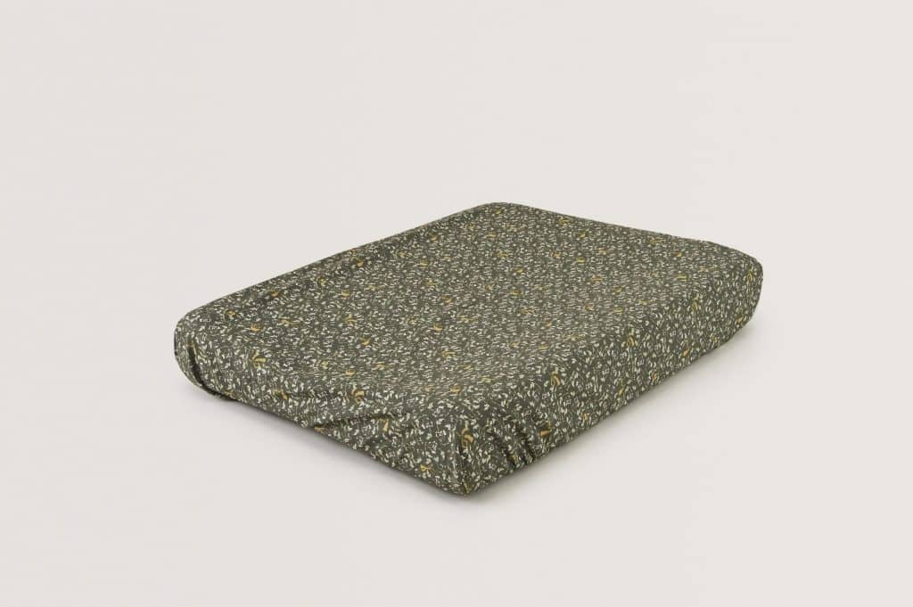 Garbo & Friends Changing mat cover - Percale Floral Moss - Hola BB