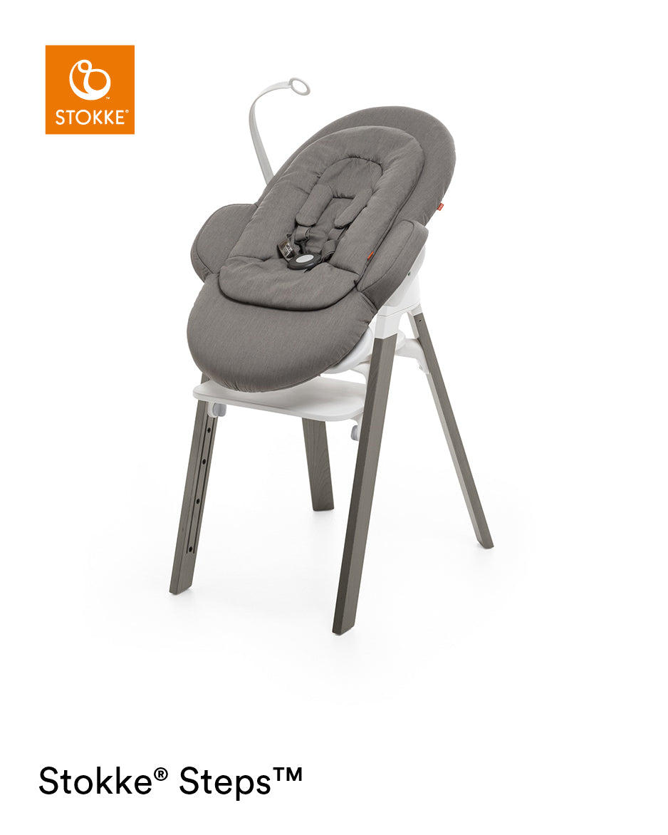Stokke Save 20%! Steps™ Chair + Free Bouncer Deep Grey White Chassis White/Hazy Grey - Hola BB