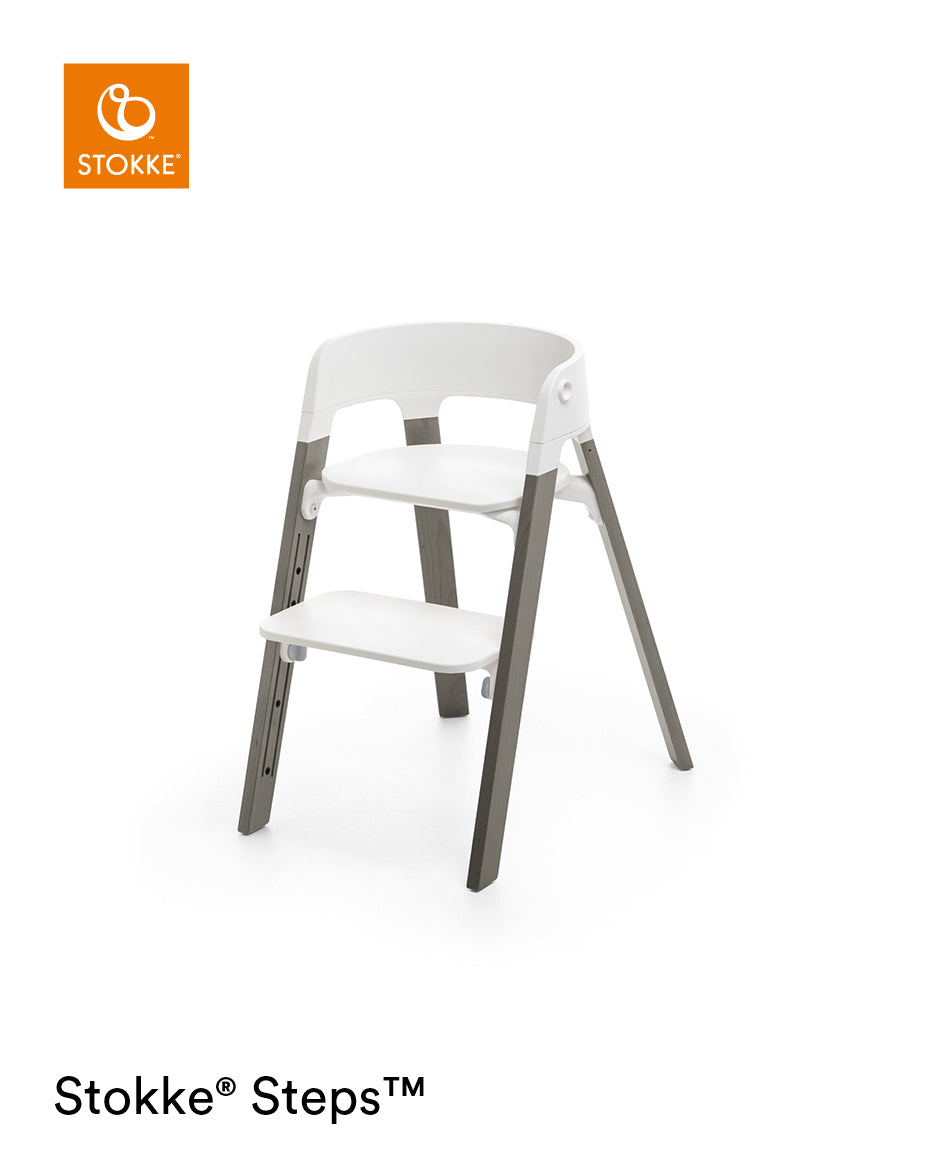 Stokke Save 20%! Steps™ Chair + Free Bouncer Grey Clouds - Multiple colours White/Hazy Grey - Hola BB