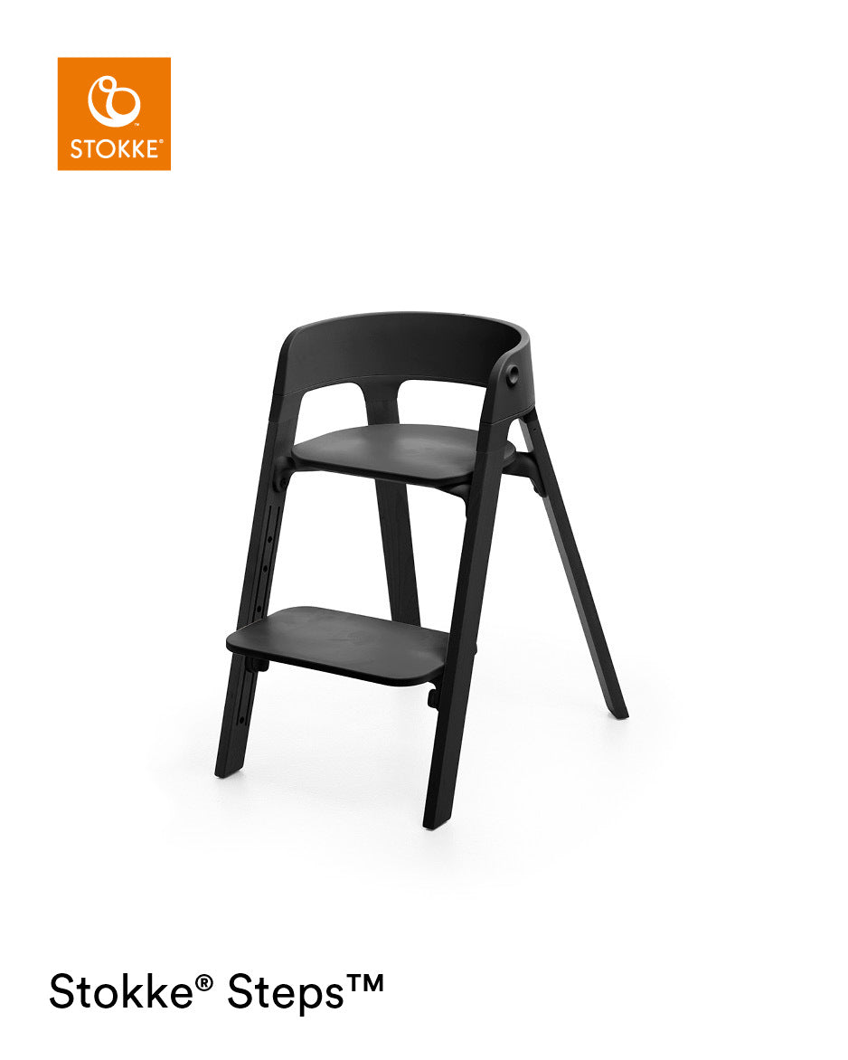 Stokke Save 20%! Steps™ Chair + Free Bouncer Deep Grey White Chassis Black - Hola BB