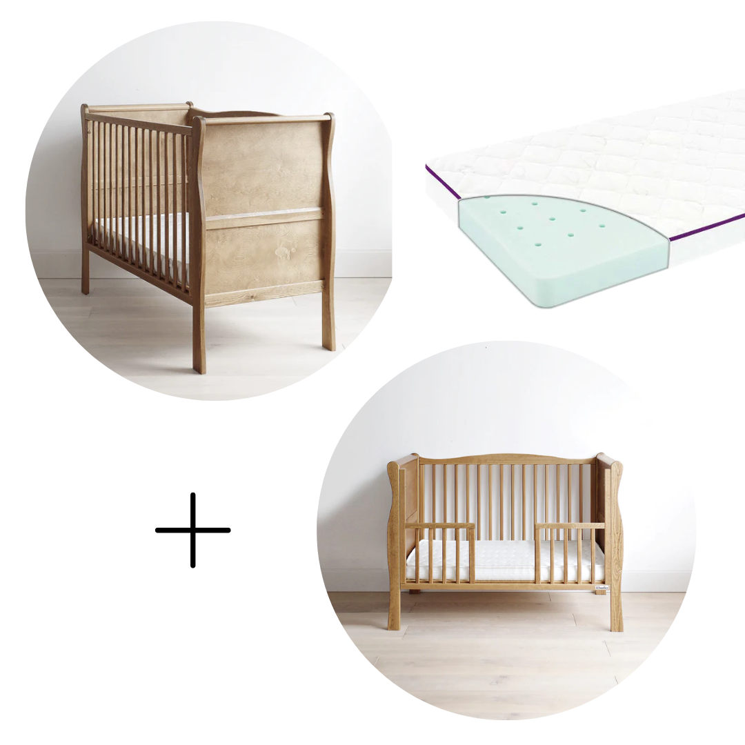 Woodies **Bundle offer** Woodies Noble Vintage Cot + Day bed side + Mattress  - Hola BB