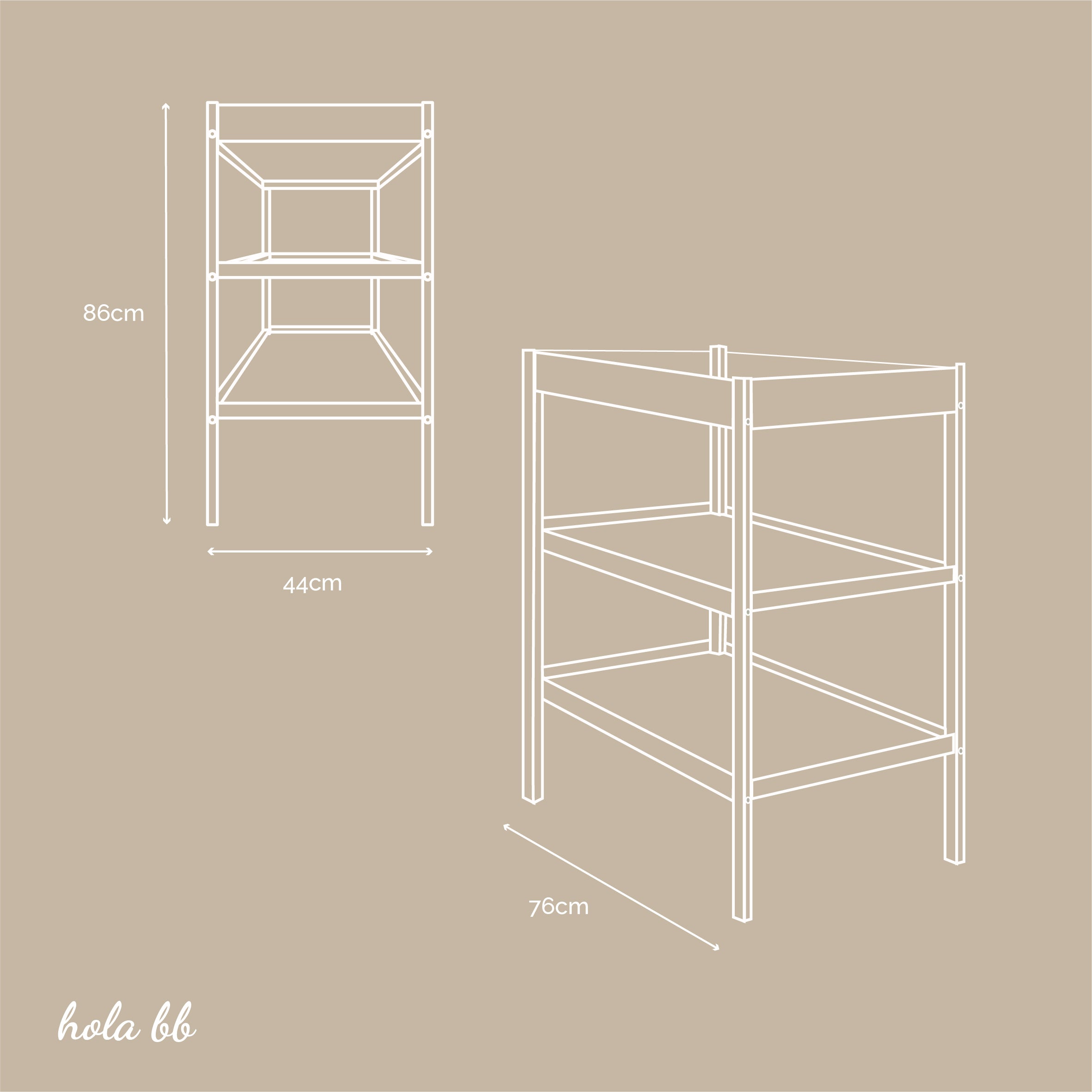 Woodies Classic Changing Table - Anthracite  - Hola BB