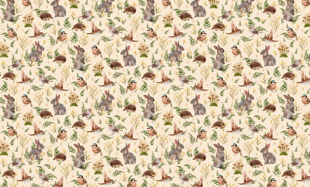 Summer Gray Birds & Bunnies Wallpaper - Hola BB