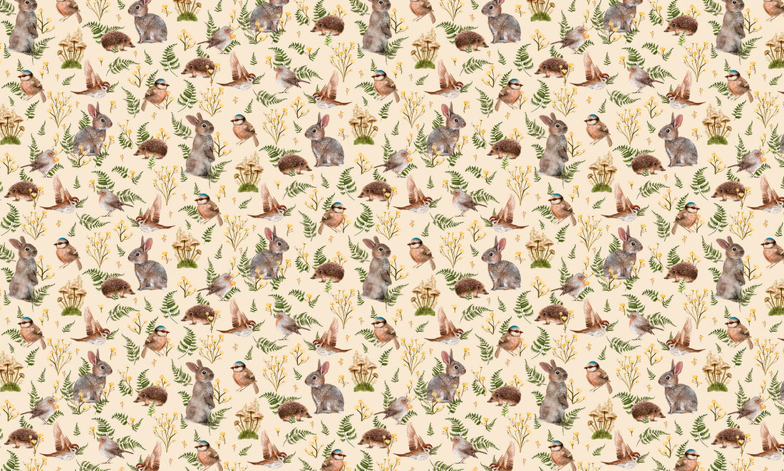 Summer Gray Birds & Bunnies Wallpaper - Hola BB