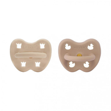 Hevea pacifier 2-pack 3-36 months Round - Sandy Nude/Tan Beige  - Hola BB