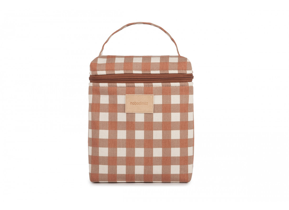 Nobodinoz Hyde park insulated baby bottle and lunch bag Terracota Checks - Hola BB